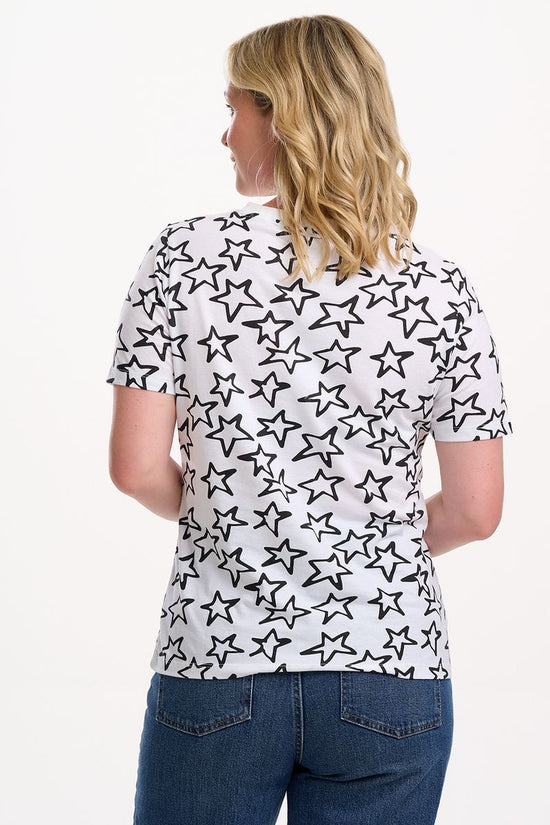 Sugarhill Brighton Maggie T-shirt - White/Black, Doodle Stars