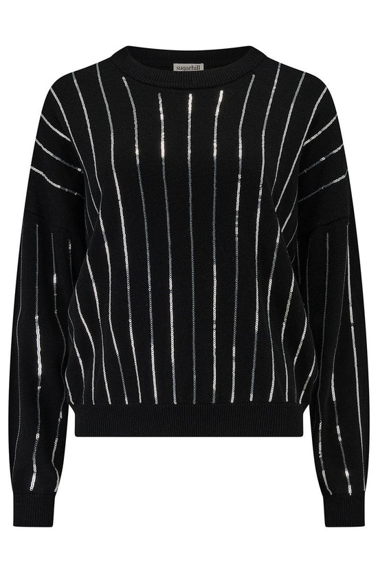 Sugarhill Brighton Anjali Sequin Jumper - Silver Stripes