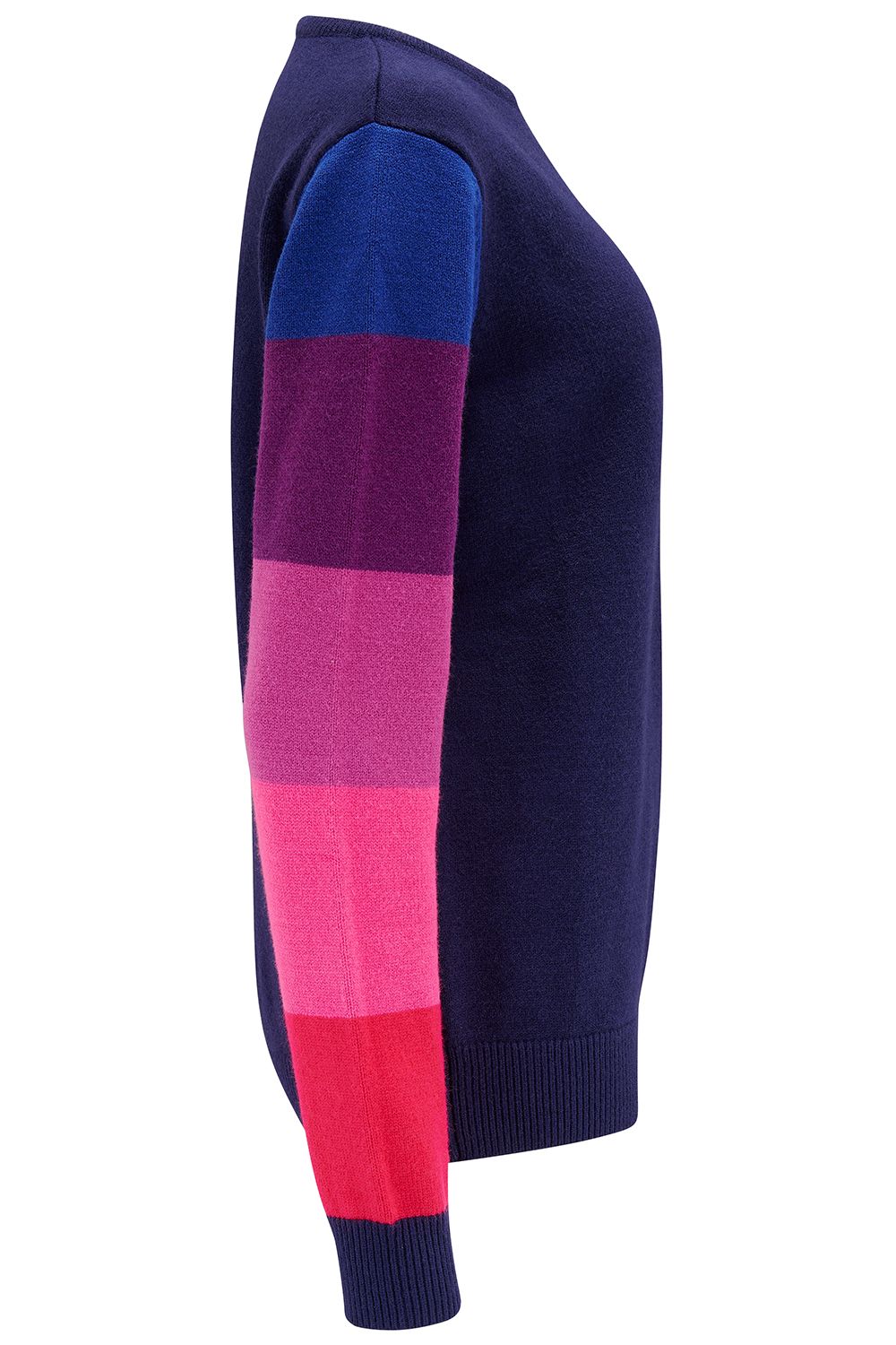 Sugarhill Brighton Stacey Jumper - Navy, Colour Block Sleeve