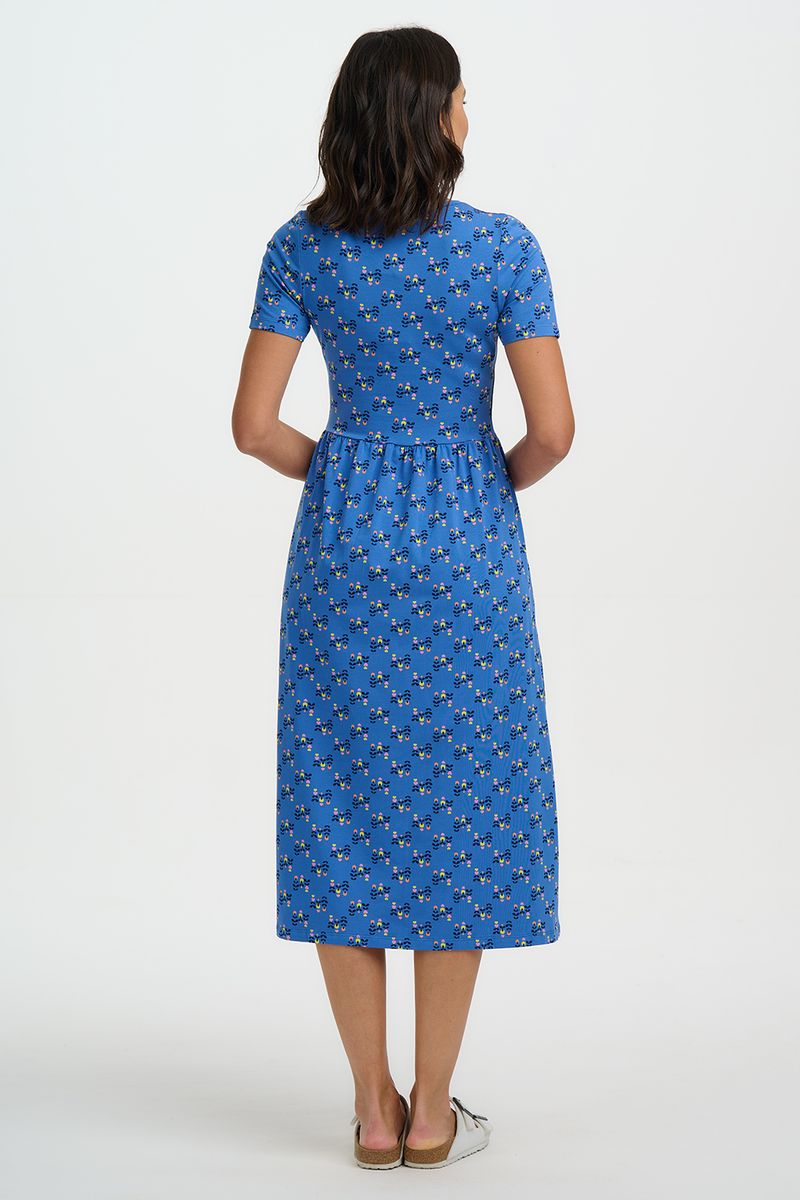 Sugarhill Brighton Sofia Jersey Midi Dress - Blue, Folklore Twist