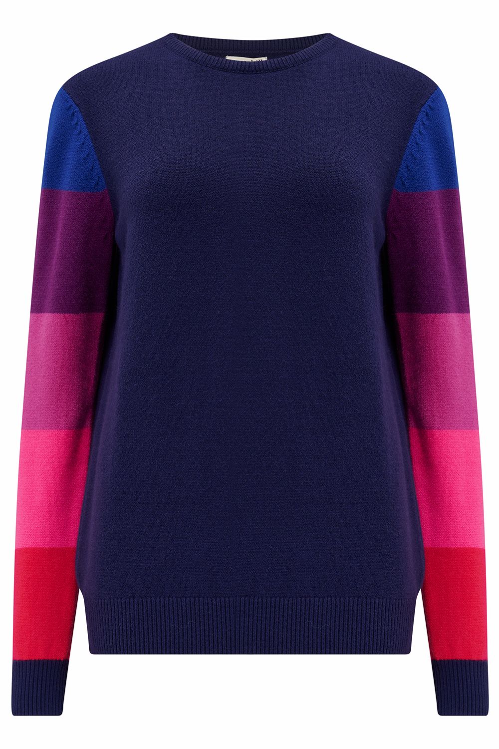 Sugarhill Brighton Stacey Jumper - Navy, Colour Block Sleeve