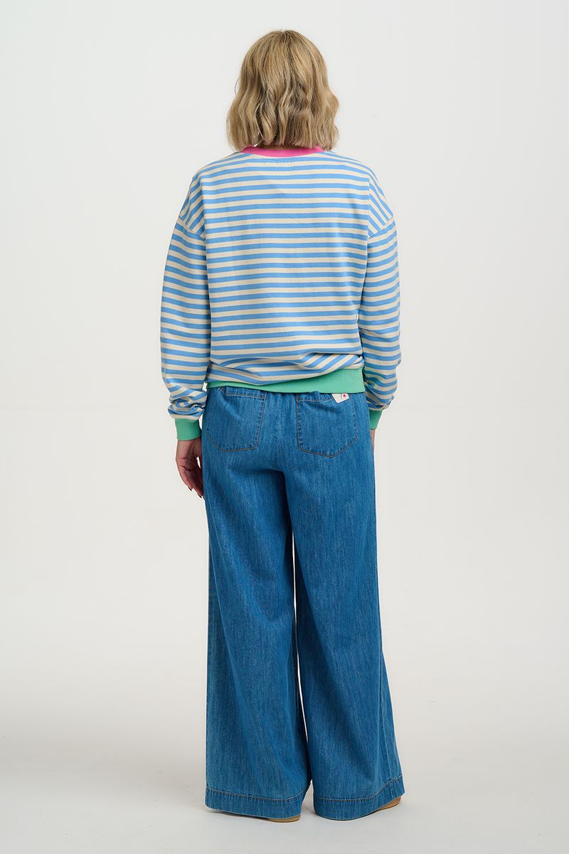 Sugarhill Brighton Lucia Sweatshirt - Off White/Blue/Pink, Stripes