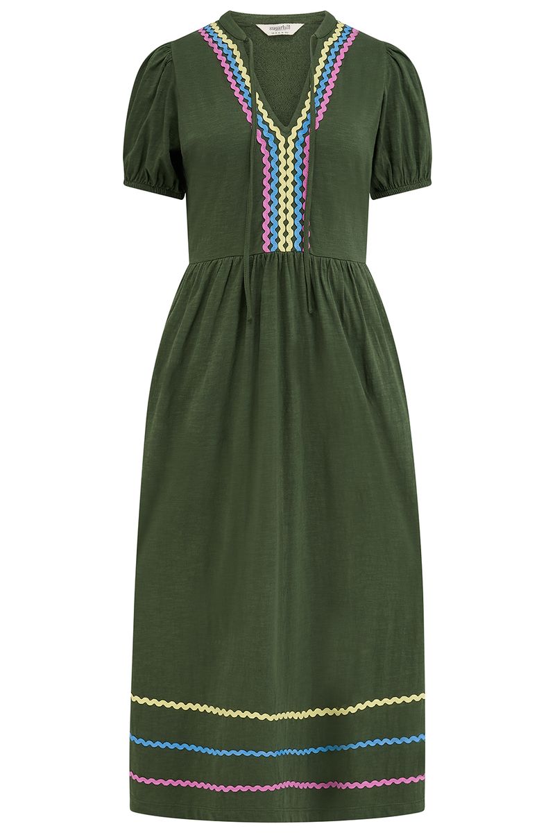 Sugarhill Brighton Renee Jersey Midi Dress - Olive, Ric Rac