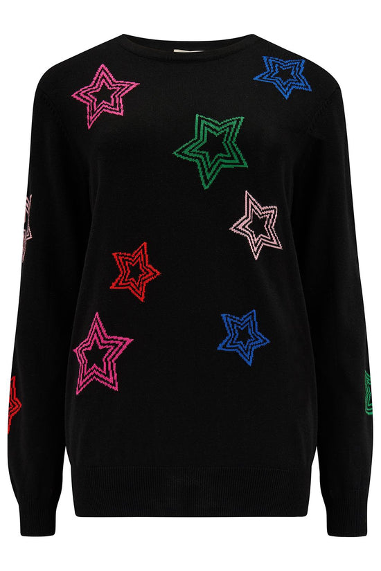 Sugarhill Brighton  Rita Jumper - Black, Rainbow Stars