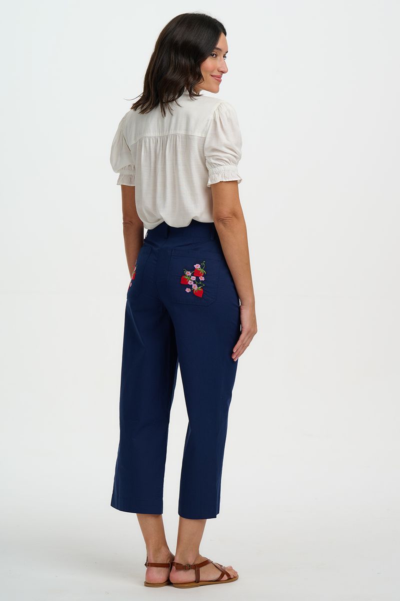 Sugarhill Brighton Angelique Shirred Top - Off White, Wild Strawberry