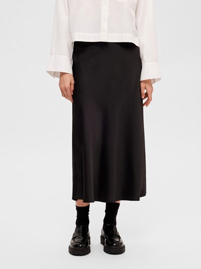 Load image into Gallery viewer, Selected/Femme SATIN MIDI SKIRT
