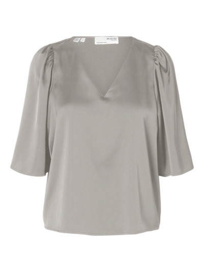 Selected/Femme SATIN 2/4 SLEEVED BLOUSE Dove